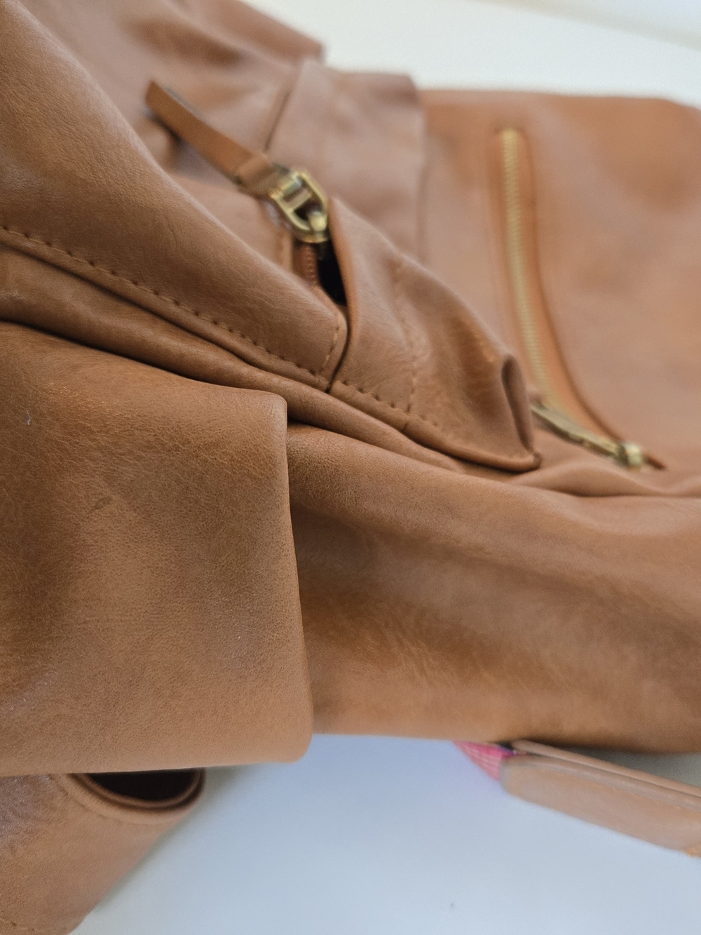 Faux Carmel Leather Convertible Backpack Purse - So Soft and Versatile Unisex - Picture 10 of 12